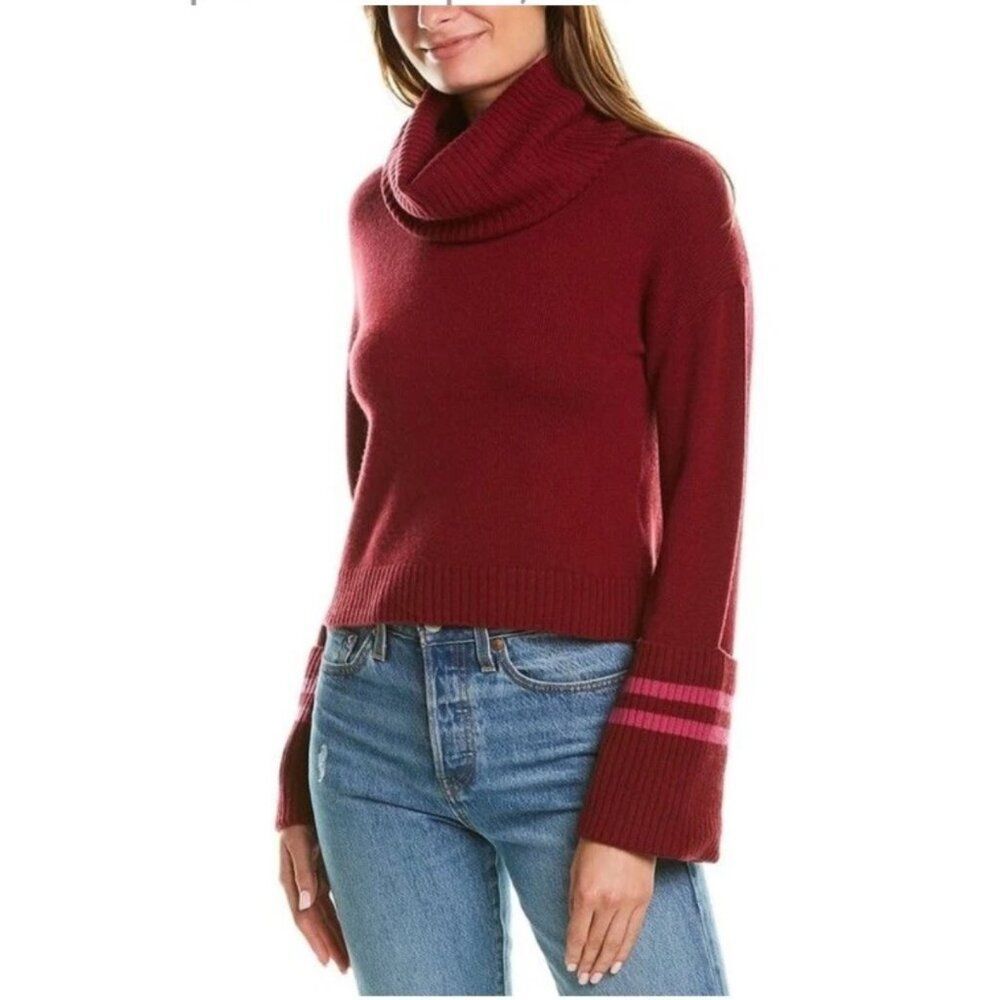 Naadam Burgundy Oversized Wool & Cashmere-Pullover Sweater Size S